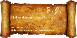 Hohenberg Judit névjegykártya